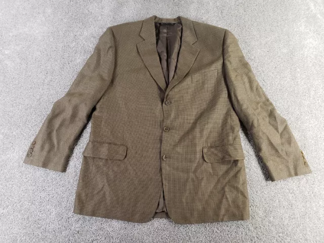 Jack Victor Saks Fifth Avenue Men's Sports Coat 46L Brown Silk Wool Blend