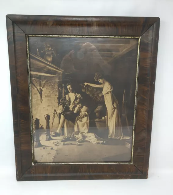 VICTORIAN DELIGHT! 17x20 Lithograph JAMES ARTHUR 1896 Framed FAMILY Antique