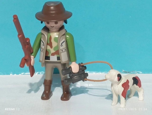 PLAYMOBIL WESTERN CITY cow boy homme peau noire fusil bandoulière EUR