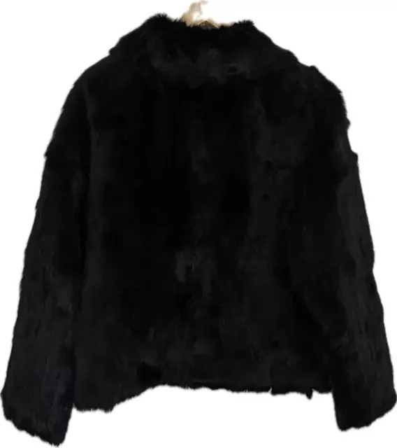 VTG 100% Rabbit Fur Arielle Navarre Coat Jacket Black Women's 2X NWT! 2