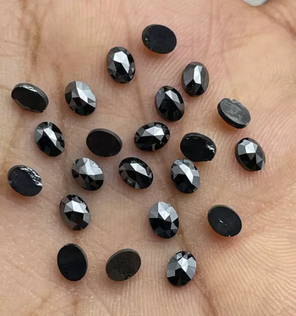 4x2.5 mm Natural Loose Black Oval Cut Diamond, Fancy Shape Black Diamond 1cts