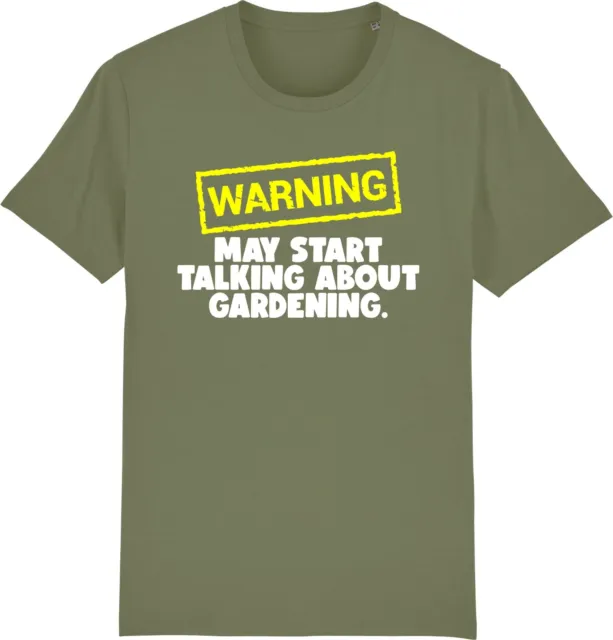 T-shirt unisex Warning May Start Talking About GARDENING Gardener divertente slogan