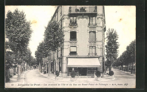 CPA Joinville-le-Pont, Les Avenues de l´ Ile et du Bac au Rond-Point de Polangi