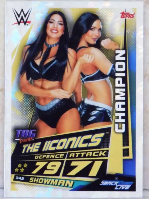 Wwe The Iiconics Champion Topps Slam Attax Universe 2019 Wrestling Card Diva Aew