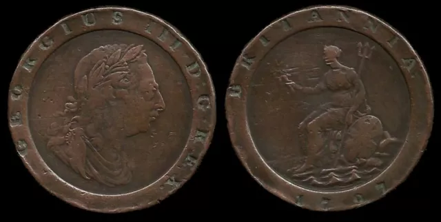 Grande - Bretagne . George Iii . 2 Pence . 1797 .