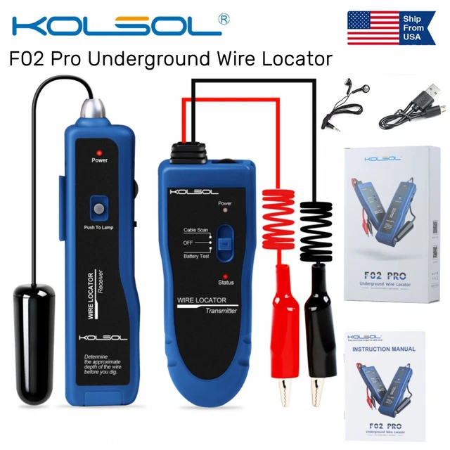 KOLSOL F02 PRO Underground Wire Locator Cable Tester Locate Pet Fence