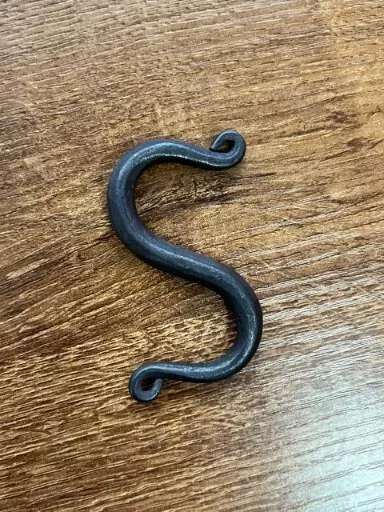 S Hooks Set Of 4 Hand Forged  Iron Black Decorative Hand Made
