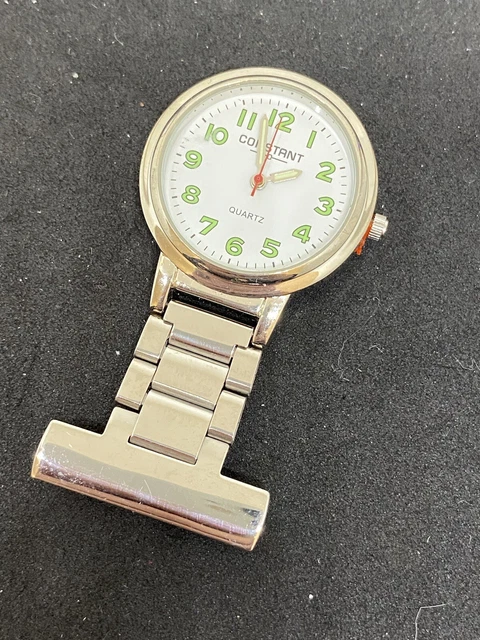 NURSE FOB WATCH - by CONSTANT - ANALOGUE - SAFETY PIN FIT - 32 mm BRAND NEW