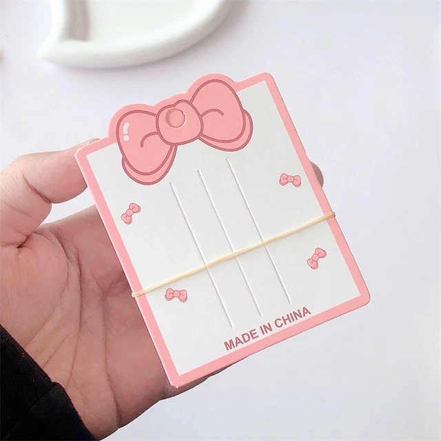 50pcs Pink Bow Display Cards For Hair Claw Clip Paper Card Headdress Card Hai