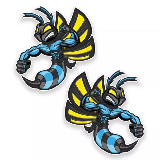 2 x 10cm Hornet Wasp Vinyl Sticker Decal Bike Helmet Cool Laptop Tool Box #9318