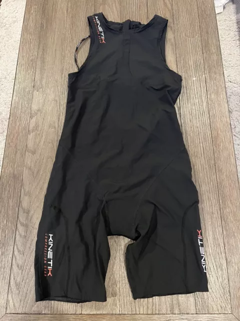 Kinectic Mens Tri Suit Black Performance Triathlon Skinsuit Racesuit Large