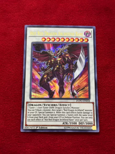 Yugioh x1 Hot Red Dragon Archfiend Bane DUPO-EN058 Ultra Rare NM 1st Edition