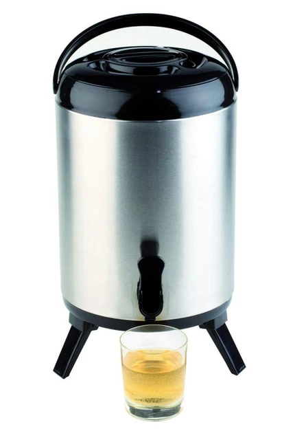 Dispensador de bebidas APS dispensador aislado 9,5 litros recipiente interior 18/8 acero inoxidable