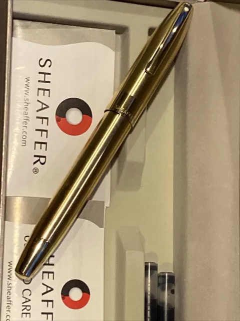 Sheaffer Legacy 2 #860 Brushed Gold Fountain Pen 18K Gold MEDIUM Nib New in Box!