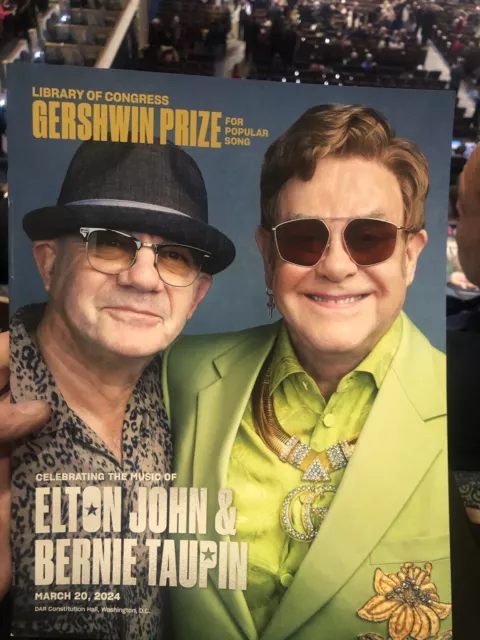 Elton John Bernie Taupin Program Gershwin Prize for Popular Song 3/20/24 LOC DC