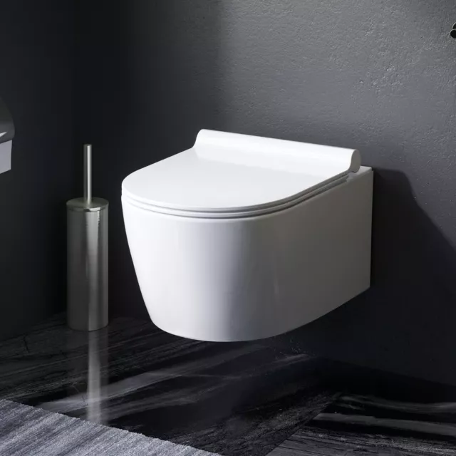 Design Hänge WC Spülrandlos Toilette abnehmbarer WC Sitz mit Softclose AM.PM