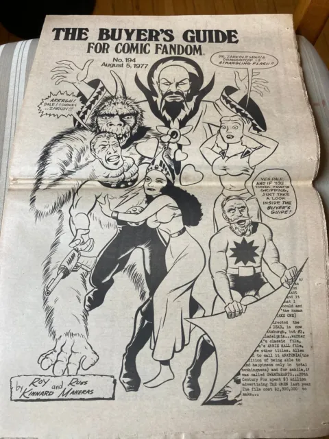 1977 Fanzine BUYER'S GUIDE FOR COMICS FANDOM #194 - Kinnard &  Maheras Cover Art