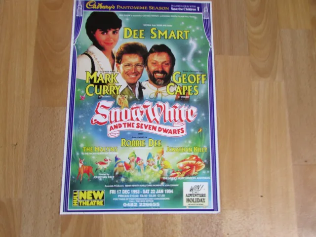 Mark Curry & Geoff Capes in Snow White Seven Dwarfs 1994 New Theatre Hull Poster