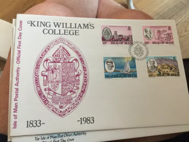 Isle of Man IOM First Day Cover 1983 King William's College Unaddressed FDC