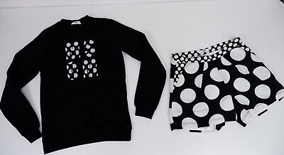 MSGM Girls Outfit, Set, Size Age 14 Years, Jumper Shorts, Black White VGC