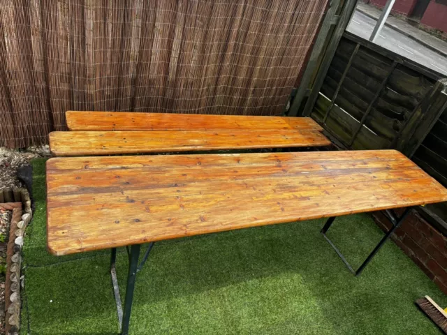 Outdoor table and bench set