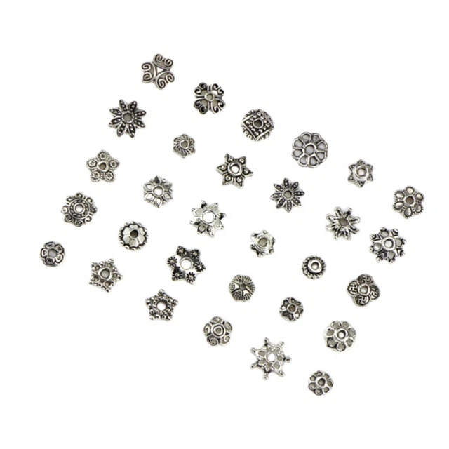 150pcs Jewelry Loose Bead Antique Lâche Perles Floral Perles Métal Spacer Perles