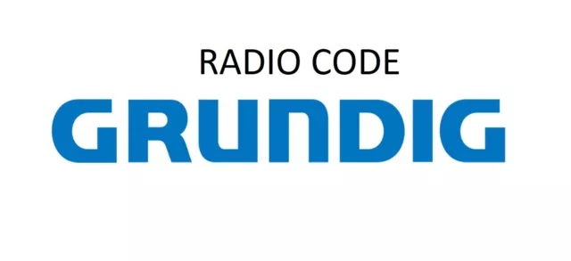 Grundig Radio Code / Key Code Seat VW Audi Citroen Fiat Skoda Opel Saab MB Sound