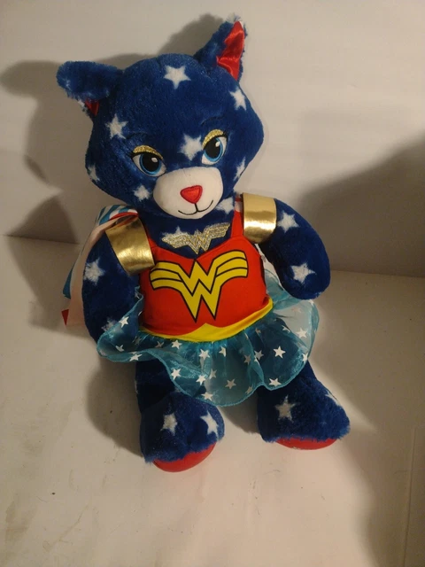 Build a Bear DC Comics Wonder Woman Cat Plush w/ Cape Dress Outfit