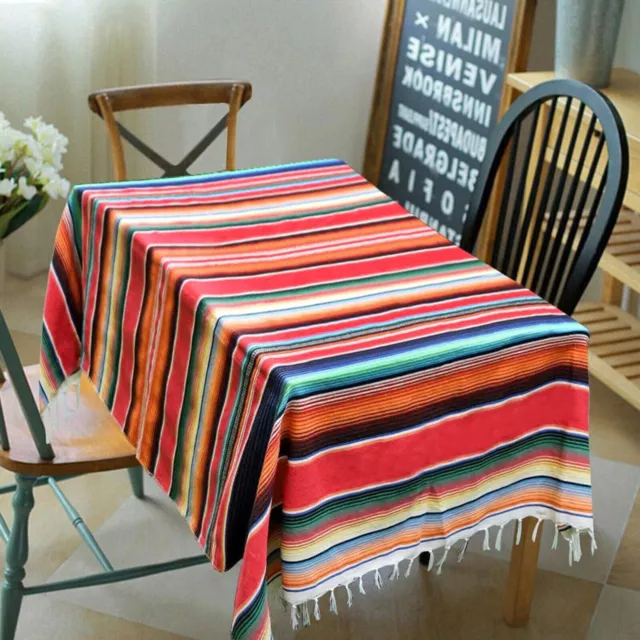 Mexican Serape Blanket Yoga Throw Rug Dining Table Cloth Cover Wedding Party