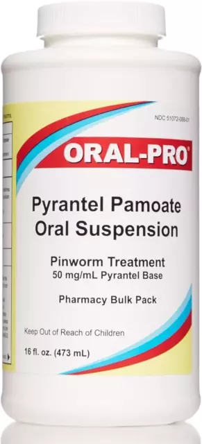 Oral-Pro, Pyrantel Pamoate Oral Suspension 50mg/mL, Pinworm Treatment for Adults