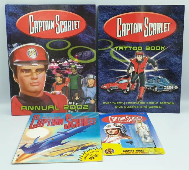 Captain Scarlet : 2002 Annual, Tattoo & Story Book, Destiny Angel Figure Bundle