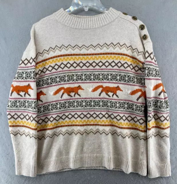 Talbots Sweater Womens Small Fox Knit