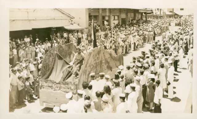 Sept 2 1945 VJ DAY Parade, Honolulu Hawaii Photo #18 Filipino Community Council