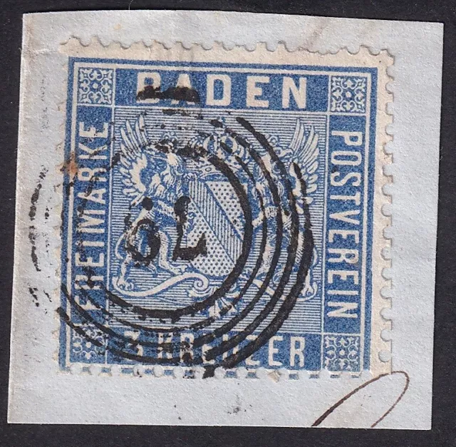 Baden 3 Kreuzer "79" Lahr Mi.Nr. 10 c gestempelt geprüft Mi.Wert 250 € (1003)