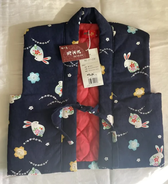JAPANESE KIMONO / HIFU / VEST For Child 1-2 Quilted Bunny