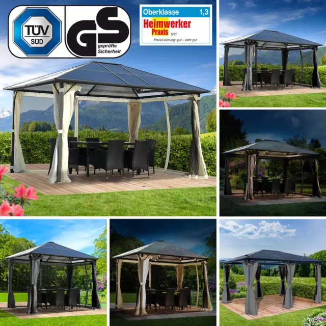 Festnight Metall Garten Pavillon Pergola 4x3 m, Pergola