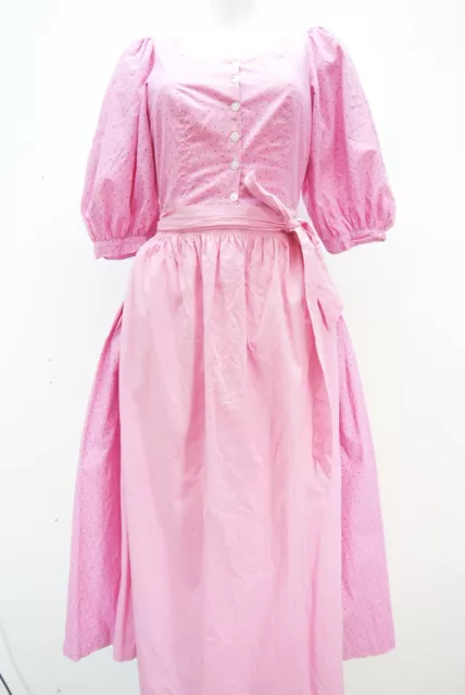 Dirndl favoloso Dirndl fatto a mano cotone rosa con grembiule taglia 36