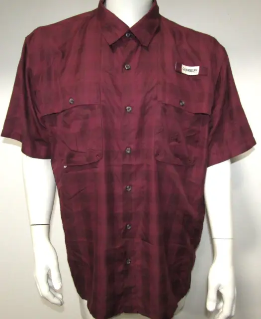 Men's NWOT Dark Red Magellan Short Sleeve fishing Shirt  Size