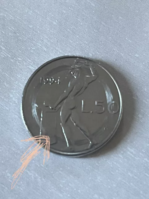 50 lire piccole 1994 con errore di conio diametro differente