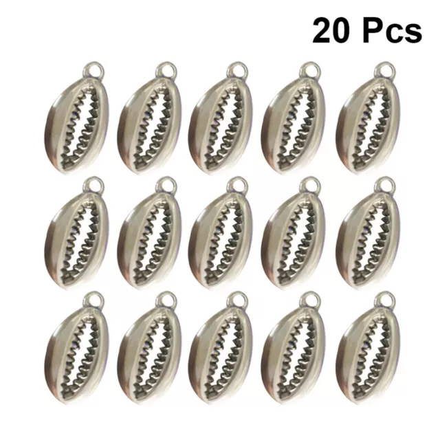 20 Pcs Seashell Teeth Ornaments Pendant Crafting Beach Charm Cowrie Accessories 2