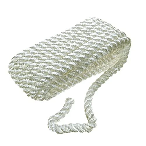 42511 Dock Rope for Boating - 3-Strand Twisted Nylon Dock Line, ⅜-Inch x 15 Feet