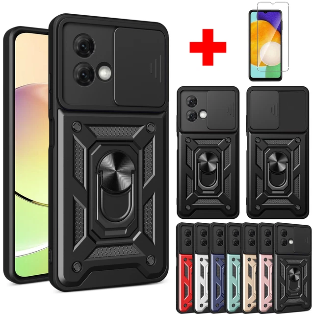 For Motorola Moto G14 G54 G84 Shockproof Case Cover Ring Stand+Tempered Glass