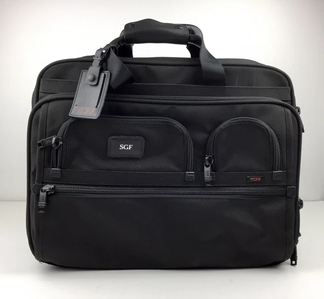 Tumi Alpha Deluxe Wheeled Expandable Brief Black Ballistic Nylon 26127DH 2