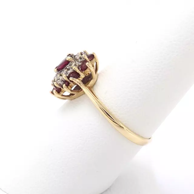 14K GOLD GENUINE Diamond Ruby Halo July Birthstone Ring sz8 $236.55 ...