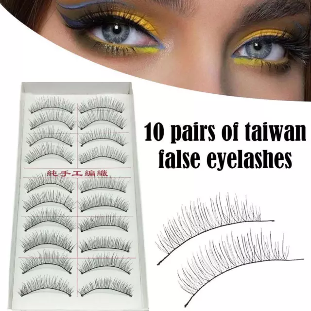 10 paires de faux cils naturels Taiwan faux cils Hot K1