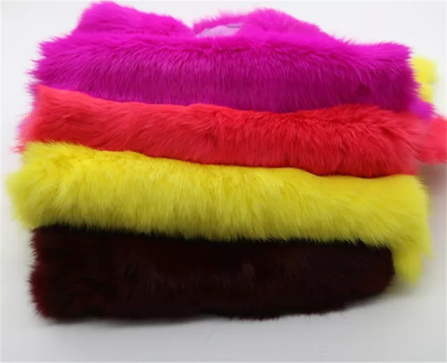 Dyed Rabbit Skin Pelt Real Leather Fur Hide 19 Colours Animal Training Garments