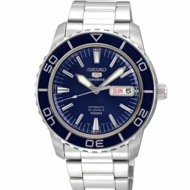 SEIKO 5 Sports SNZH53K1 7S36-04N0 Automatic Watch Fathoms Steel Blue Fifty Five