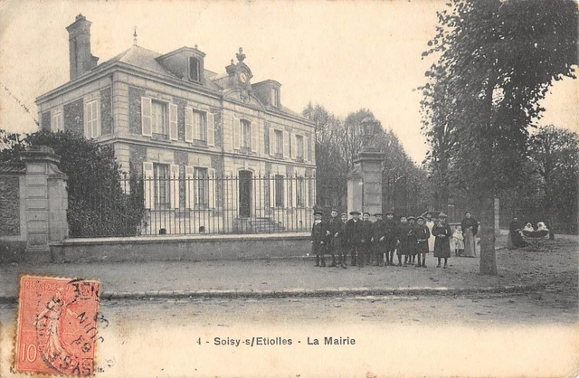 Cpa 91 Soisy Sous Etiolles / The Town Hall / Children