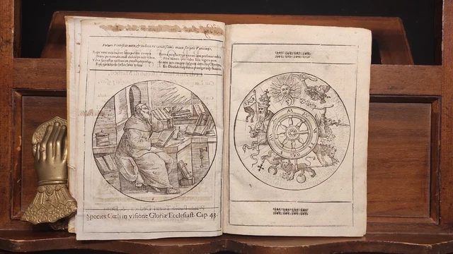 Libro antico illustrato di profezie. Gioacchino da Fiore - edizione apocrifa