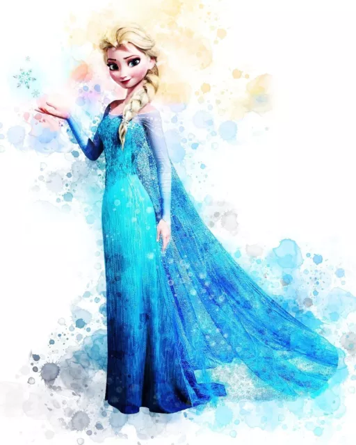 Disney Princess Elsa Poster Girl Bedroom Children Kids Cartoon Wall Art A4